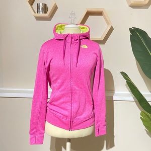 Pink & Yellow North Face Zip-Up Sweatshirt